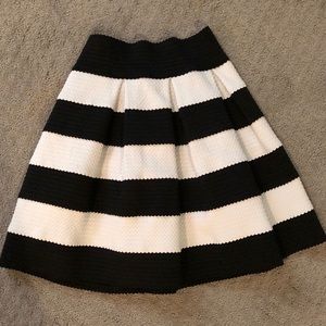Black and White Thick Striped Party Skirt